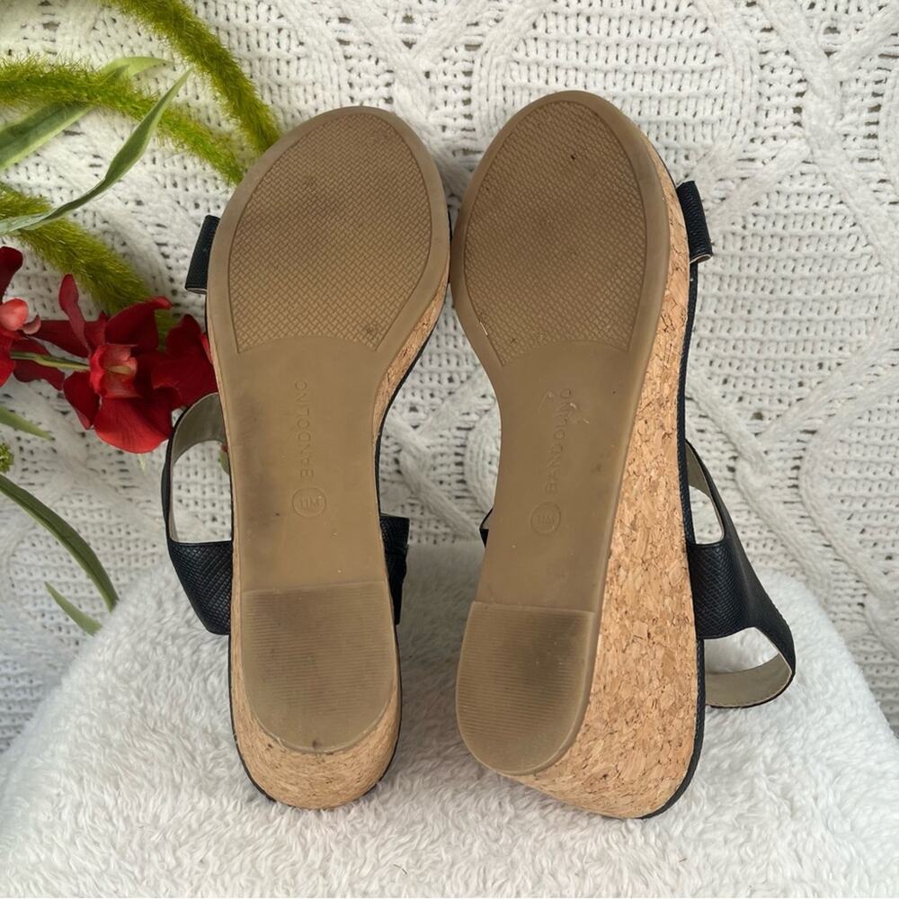 BANDOLINO | Black Textured "Tessa" Wedge Sandals - Picture 10 of 12